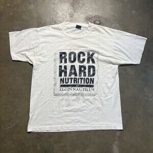 Vintage 80s 90s Rock Hard Nutrition White/Black T-Shirt